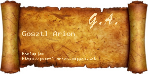 Gosztl Arion névjegykártya
